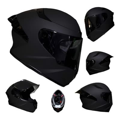 Casco Para Moto Negro Mate Certificado Xbull Pyro Deportivo Tamaño Del Casco L Liso