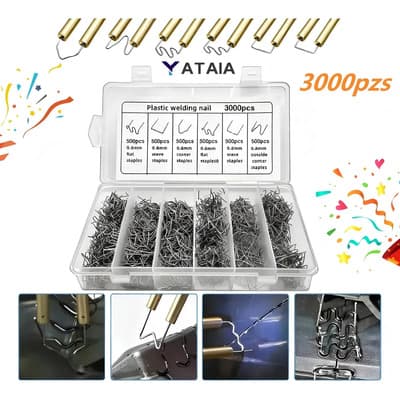 Yataia Soldador De Plástico Grapas Profesionales, 3000 Grapas, Kit Reparación Parachoques Coche, Kit De Reparación De.