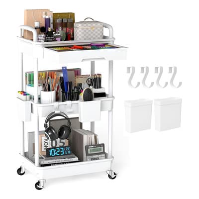 Immek Carrito Auxiliar Para Estetica 3 Niveles Y Cajón Extraíble,adoptar Materiales De Primera Calidad,robustoy Duradero,diseño Inferior De Malla,fácil De Limpiar,ruedas Silenciosas Bloqueables Blanco - $289.88 en Mercado Libre | PrecioMX