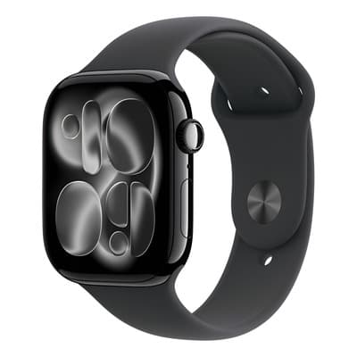Apple Watch Series 11 GPS • Caja de aluminio negro azabache de 46 mm • Correa deportiva negra – M/L - Distribuidor Autorizado