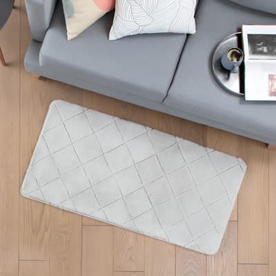 Tapete Decorativo Ultrasuave Tipo Piel Esquimal 1.20m X0.60m Color Gris