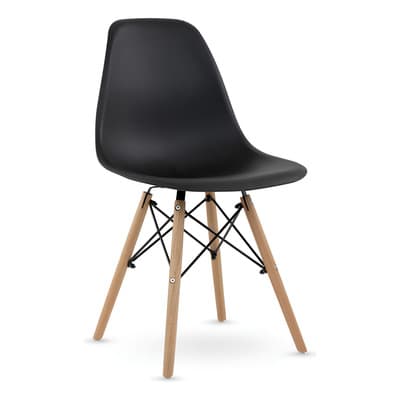 Silla Tipo Eames Para Comedor Y Negocio Minimalista Moderna Asiento Negro Diseño De La Tela Shell