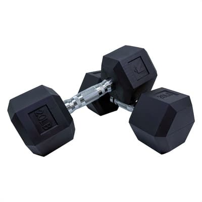 Kit De 2 Mancuernas Lincky Hexagonal Ejercicio Gym 20lb C/u Color Negro
