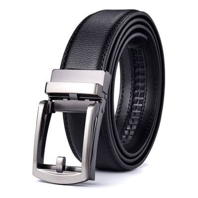 Cinturón Hombre Cuero Piel Cinto De Vestir Hebilla Ajustable