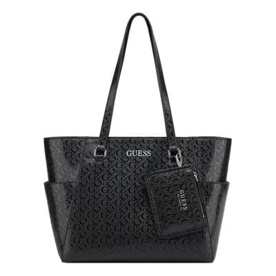 Bolsa Guess Tote Mujer Granby Negro Ff981725-bla Acabado De Los Herrajes Níquel Diseño De La Tela Lisa