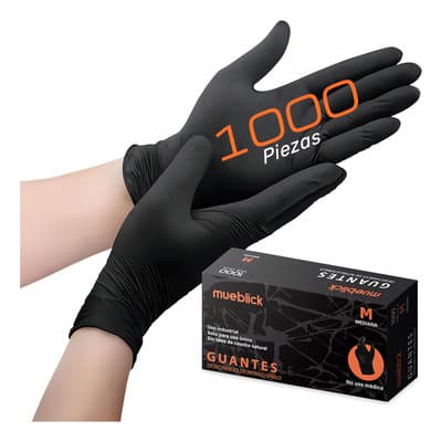 Pack de 1000 Piezas de Guantes Desechables Vinilo Negro Sin Látex Multiusos Blick Talla Mediano