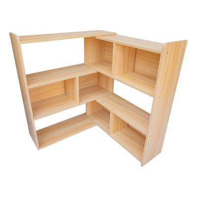 Librero Minimalista 9 Compartimentos Esquinero Bossa Idun Color Marrón claro