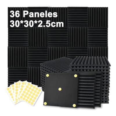 Banna 36paneles De Espuma Acústicaautoadhesiva,30x30x2.5cm Negro,panel Aislante De Ruido,espuma Acústica De Alta Densidad,para Estudio,teatro En Casa Y Cuarto De Grabación - $518.32 en Mercado Libre | PrecioMX