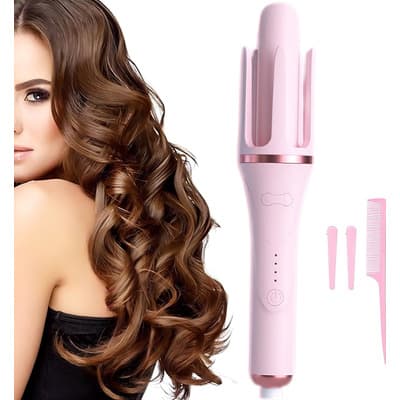 Rizador Automático Giratorio Giratoria Quanna, Temperatura Ajustable, Calentamiento Rápido, Rvarita De 28mm Estilo Rápido Y Fácil Tecnología Antifrizz Portátil Y Fácil De Usar Enchinadora Rosa Claro - $198.00 en Mercado Libre | PrecioMX