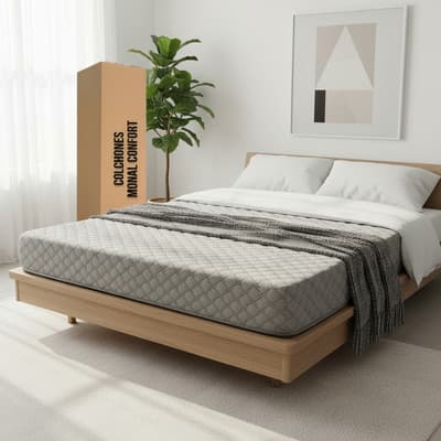 Colchon King Size Con Memory Foam Reduce Stress De 25 Cm Gris