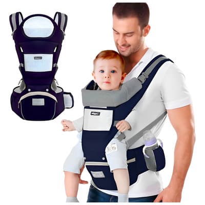 Cangurera Portabebé Raganet Mochila Multifuncional Con Asiento Bebé Color Azul - $394.79 en Mercado Libre | PrecioMX