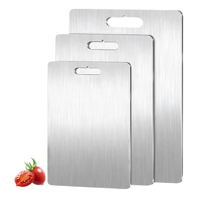 GOROFIT 3pzs Tabla Para Picar Acero Inoxidable,tablas Para Picar Cocina,titanium Cutting Board,tabla Para Cortar Con 3 Tallas Para Diferentes Materiales Alimenticios,resistente Duradero Anticorrosión
