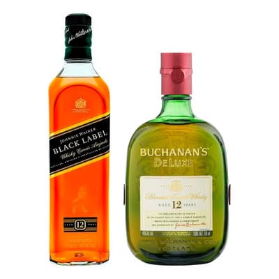 Caja Especial Whisky Buchanans 12+ Johnnie Walker Bla Label