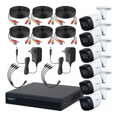 Kit De Videovigilancia Cronos 6 Cámaras Dahua Bala Hfw1200cm 2mp Metálica Con Micrófono Integrado + Cables + Accesorios - Kit Cctv Hfw1200cm-zero-cc (dvr Dh-xvr1b08-i Circuito Cerrado) Blanco - $4,994.00 en Mercado Libre | PrecioMX
