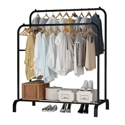Rack Armable Ropa Organizador Closet Hogar Guardaro Gancho N Color Negro