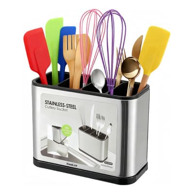 Almacenamiento De Cubiertos De Acero Con Función Inoxidable Color Plateado Kwalux