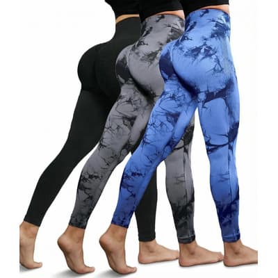 3pz Leggins Deportivos Tie-dye Ropa Gym Para Mujer