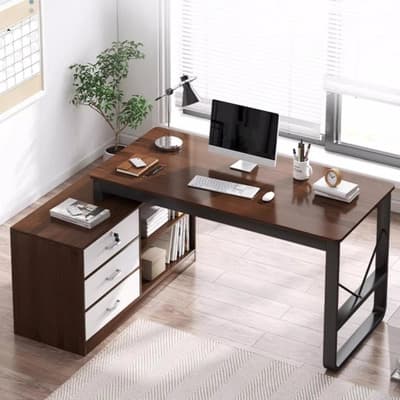 Escritorio En L Con Librero Ejecutivo Para Computadora Moder