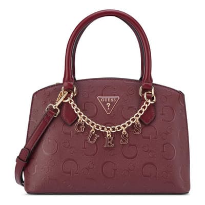 Bolsa Guess Satchel Mujer Jeanine Rojo Obscuro Ag996906-oxb Acabado De Los Herrajes Níquel Diseño De La Tela Lisa - $1,899.00 en Mercado Libre | PrecioMX