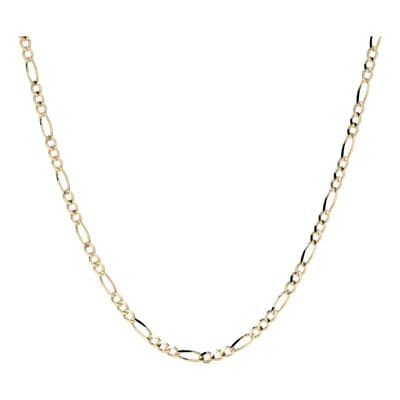 Cadena Figaro Sólida De Oro 14k Para Hombre O Mujer, 40 Cm Dorado