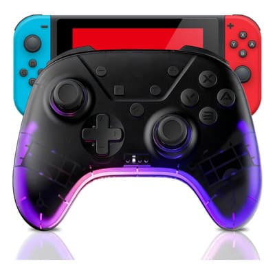 Gytuiv® Control Inalámbrico Gamepad Joystick Controlador Bluetooth Con Turbo, Eje De Giroscopio Y Gamepad De Doble Vibración,para Nintendo Switch Y Pc (negro)