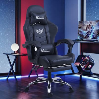 Silla Gamer Reclinable Giratoria Ergonómica Masaje Lumbar Color Negro Material Del Tapizado Cuero Sintético - $2,069.00 en Mercado Libre | PrecioMX