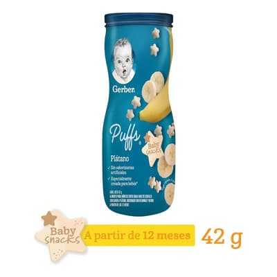 Snack Gerber Puffs Sabor A Plátano Para Niños A Partir De 12 Meses 42g - $62.50 en Mercado Libre | PrecioMX