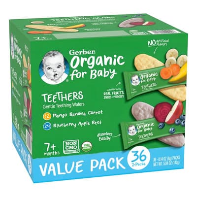 Comida Para Bebé Gerber Organic For Baby 36 Galletas Sabor Mango, Platano, Zanahoria, Mora Azul, Manzana - $497.49 en Mercado Libre | PrecioMX