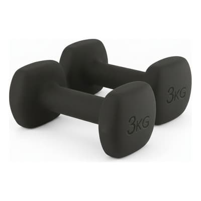 Par De Mancuernas Cuadradas 2pz De 3kg - Daymart Fitness Gym Color Negro