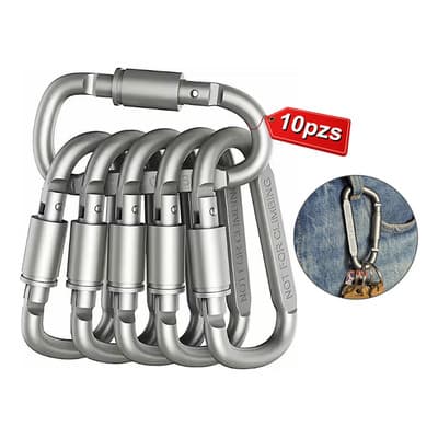 10pzs Mosquetón Pequeño De Aluminio Ganchos De Mosquetón De Puerta Con Resorte Duraderos, Accesorios Deportivos Gris - $97.68 en Mercado Libre | PrecioMX