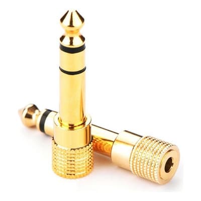 2 Adaptador Audio Plug Oro 24k 6.35mm Macho A 3.5mm Hembra - $98.00 en Mercado Libre | PrecioMX