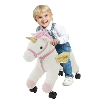 Pony Caballito Montable Infantil De Peluche Fantastic Toys Gd-0040 Blanco Con Ruedas Antideslizantes Y Bocina, Juguete Para Niños 3 A 6 Años, Seguro Y Duradero, Soporta 25 Kg, Carro Montable Decorativ - $1,399.00 en Mercado Libre | PrecioMX