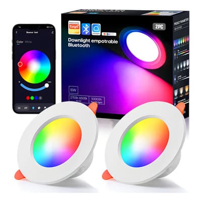 Plafón LED RGB Inteligente Techo 60W Bluetooth Smart Life 2 Unidades