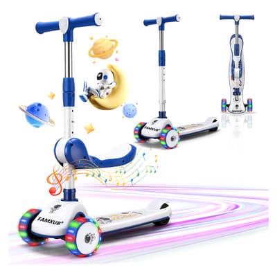 Scooter Monopatín Para Niños 3 En 1 Ajustale Famxub Scooter Patín Para Niños Con Rgb Luces Y Asiento 62-82cm Altura Ajustable Plegable Color Azul - $676.66 en Mercado Libre | PrecioMX