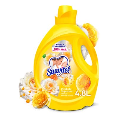 Suavizante De Ropa Suavitel Cuidado Superior Aroma De Sol 4.8 L. Disfruta De 100% Más Fragancia Y Duración. Extra Aroma Hasta Por 90 Días - $129.00 en Mercado Libre | PrecioMX