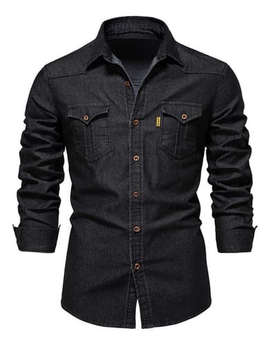 Camisa Vaquera De Manga Larga Ajustada Para Hombre - $280.33 en Mercado Libre | PrecioMX