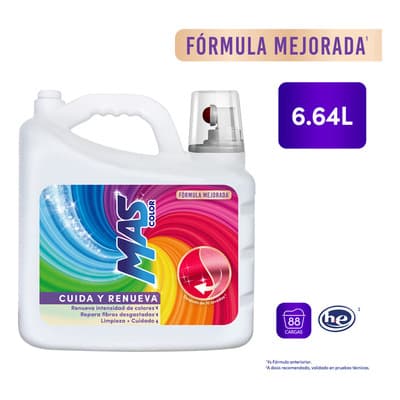 Detergente Líquido Mas Color, Colores Intensos 6.64l - $206.00 en Mercado Libre | PrecioMX