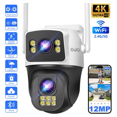 Ojo® 5g Wifi Cámaras De Seguridad Exterior Doble 12mp Lentes 360° Ptz Full Hd - Alarma Sonora/luz, Detección... Blanco - $453.29 en Mercado Libre | PrecioMX