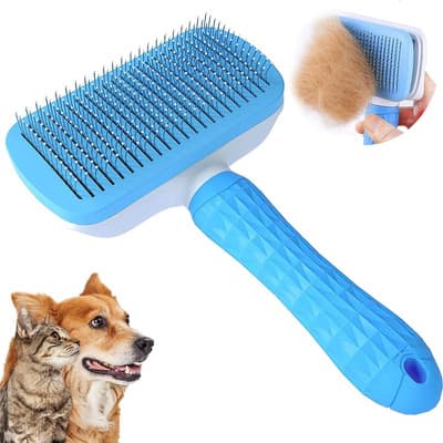 Cepillo Para Polvo De Limpieza Para Mascotas, Cepillo Para Polvo De Depilación Para Mascotas, Para Masajear El Aseo Para Perros Pequeños, Gatos, Conejos Azul