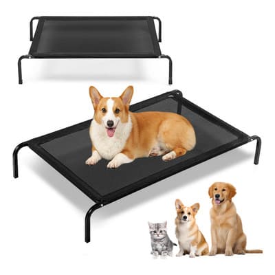 Cama Elevada Para Perro Mediano Mascotas 90*65*21cm Color Negro Kidomy