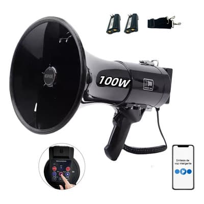 Megafono Recargable Con Grabador Y Sirena Usb/sd 20000hz
