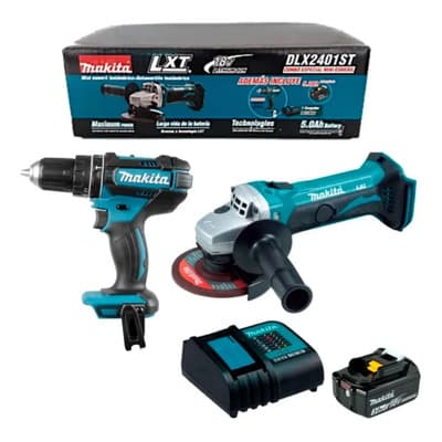 Combo Taladro Rotomartillo Inalambrico Makita 1/2 PuLG + Mini Esmeriladora 4-1/2 Dlx2401st Color Azul - $5,600.00 en Mercado Libre | PrecioMX