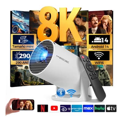 Magcubic Proyector Mini Portatil 8k Hy300pro Led 290ansi Android Android Smart Tv Inteligente Dual Wifi6 Bluetooth 5.4 Hdmi, Usb Con App, Android Ios Blanco