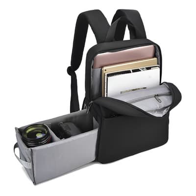 T4h Mochila Para Laptop Y Cámara Fotográfica Negro