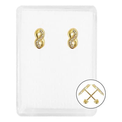 Broquel Arete Infinito Zirconias Amor Mujer Oro 10k - $595.99 en Mercado Libre | PrecioMX