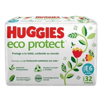 Pañales Huggies Eco Protect Etapa 6 Unisex 32 Piezas - $236.00 en Mercado Libre | PrecioMX