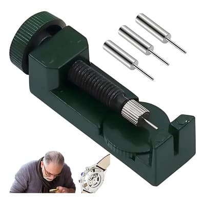 Solviora Herramienta Removedor De Eslabones Ajustable Con Base/tornillo Verde, Fácil Para Desmontar O Añadir Eslabones A La Correa, Compatible Con La Mayoría De Los Relojes - $69.90 en Mercado Libre | PrecioMX