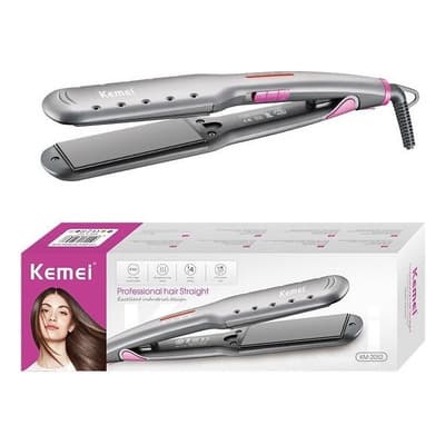 Plancha Alaciadora Kemei KM-2052 Placas Cerámicas 42mm Temp 130-220°C