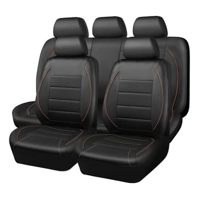 Fundas De Asiento De Coche Cuero Respirable 9 Piezas