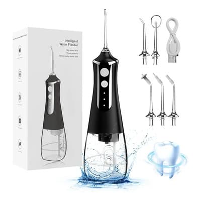 Irrigador Dental Bucal Portátil Recargable,inalambrica 300ml Color Negro